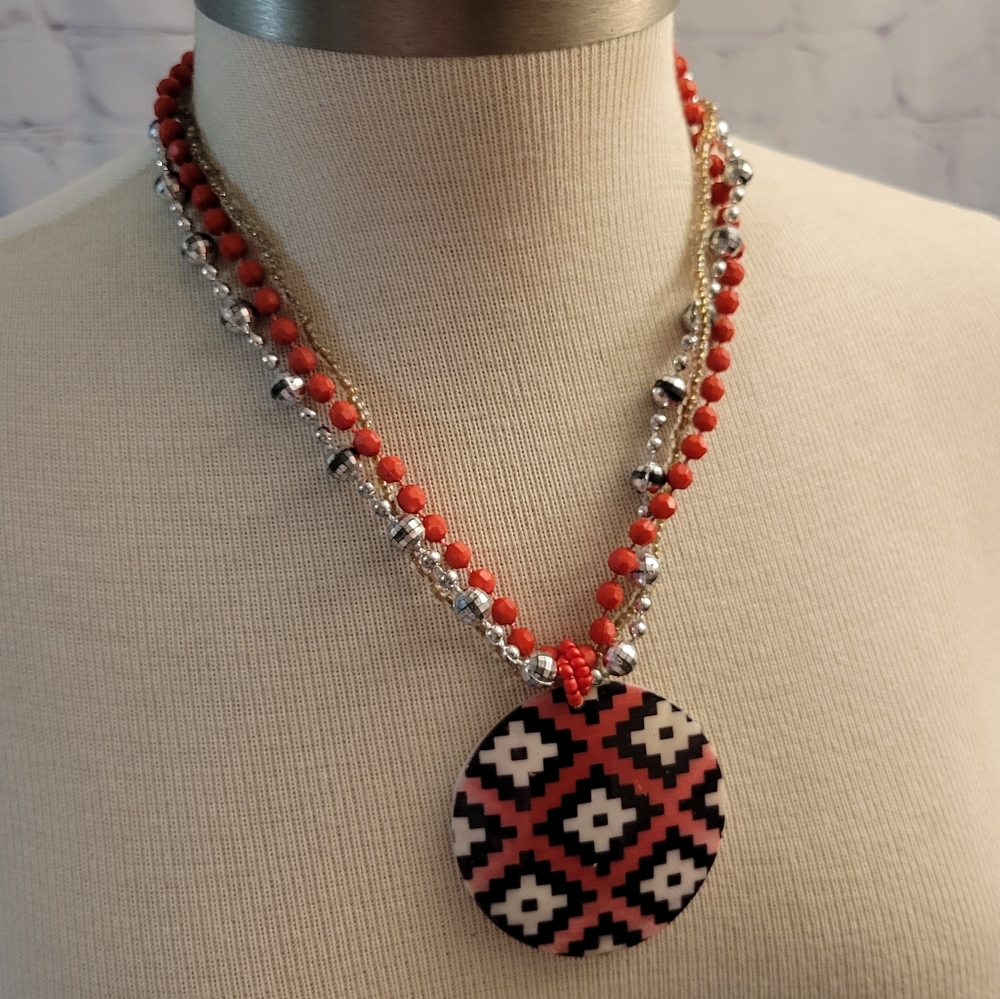 Mother Of Pearl Layered Beaded Necklace